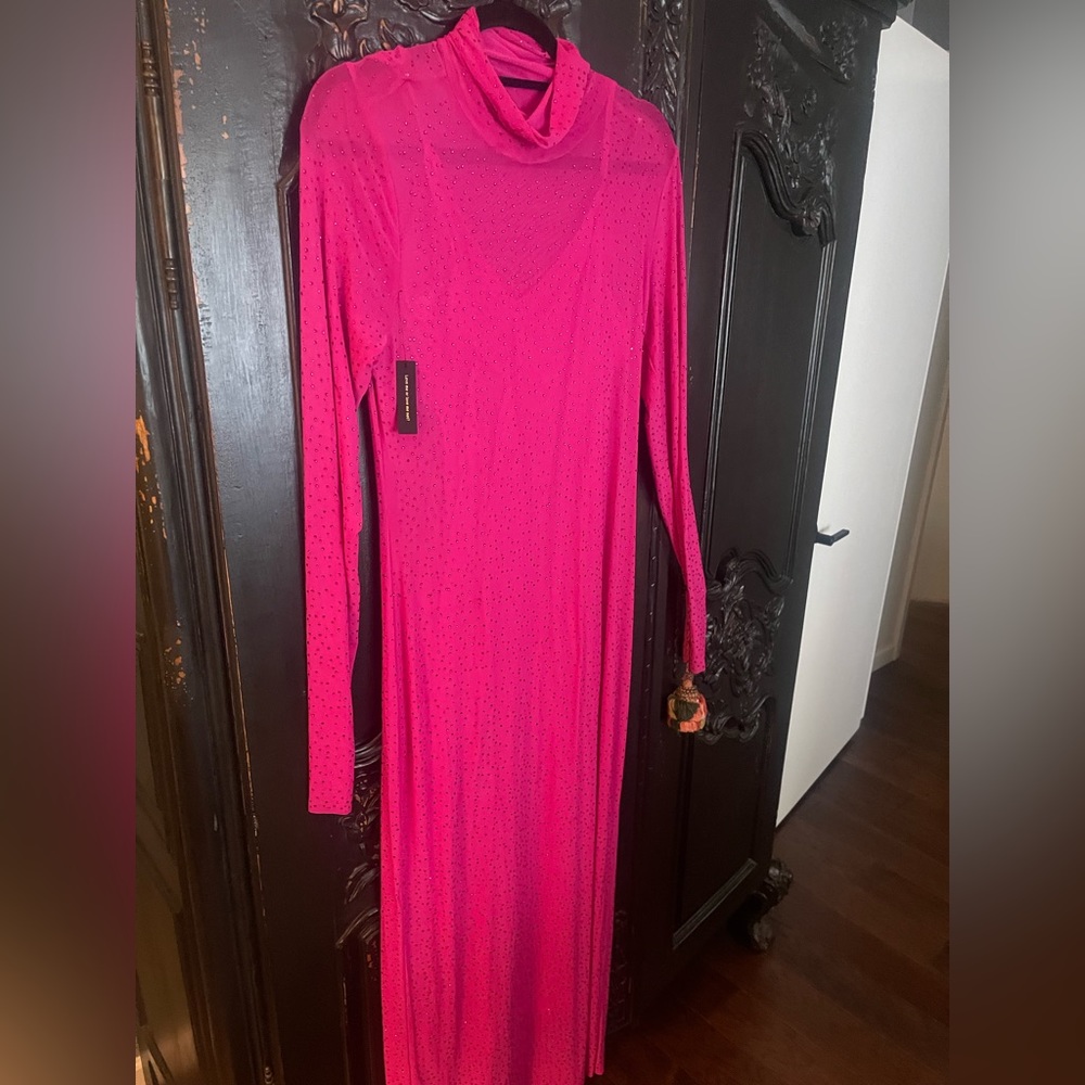 Ladies hot pink AFRM maxi dress.